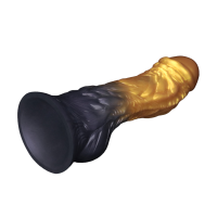 LoveToy Dual Density Inflatable Dildo 8" / 20 cm Gold/Black