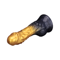 LoveToy Dual Density Inflatable Dildo 7,5" / 19 cm Gold/Black