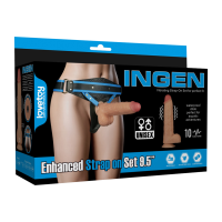 LoveToy Ingen Vibrating Enhanced Strap-on Set 9,5"/ 24 cm Size L/XL/2XL Nude