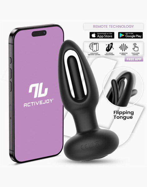 INTOYOU Zack Anal Plug with Flipping Tongue  (with App Control) Black