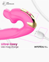 INTOYOU Bimby Biting and Double Tongue Tapping Vibrator with App Pink