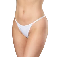 Amorable String mit Strasssteinen Weiß One Size