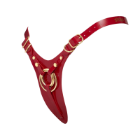 Strap-On-Me Faux Leather Harness Fabulous Red Gold One Size