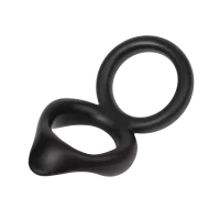 Rimba Silicone Penis Ring with Ball Ring Black Ø 3.5 cm