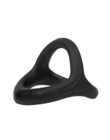 Rimba Silicone Penis Ring with 3 Openings Black Ø...