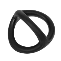 Rimba Silicone Penis Ring with 3 Openings Black Ø 4 cm