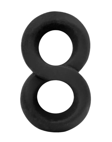 Rimba Penis Ring in Figure-8 Shape Silicone Black Ø 2 cm
