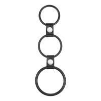 Rimba Dreifacher Cockring aus Gummi Schwarz Ø 5 cm