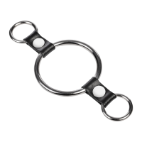 Rimba Penisring mit Befestigungsringen Silber Schwarz  Ø 5 cm