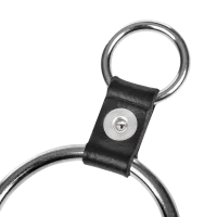 Rimba Penisring mit Befestigungsringen Silber Schwarz  Ø 5 cm