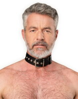 Rimba Leather Collar with Metal Buckle Black