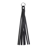 Rimba Wildlederhalsband mit abnehmbarer Peitsche Schwarz