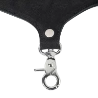 Rimba Wildlederhalsband mit abnehmbarer Peitsche Schwarz