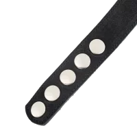 Rimba Wildlederhalsband mit abnehmbarer Peitsche Schwarz