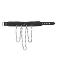 Rimba Halsband mit Metallketten Silber Schwarz