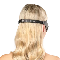 Rimba Leather Eye Mask with Chain Decoration Silver Black