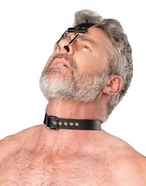 Rimba Kopfharness aus Leder mit Nasenhaken Schwarz