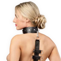 Rimba Bondage-Set mit Hals- und Armmanschetten Schwarz S-M