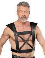 Rimba Leather Chest Harness Black One Size