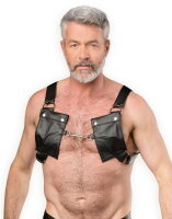 Rimba Leather Chest Harness with Pockets Black One Size