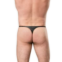 Rimba Leder-G-String mit Penisringen Schwarz One Size