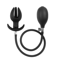 Rimba Keuschheitsgürtel aus Leder mit aufblasbarem Analplug Schwarz