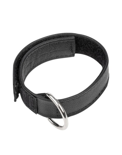 Rimba Leather Cock Strap with Velcro Fastener Black