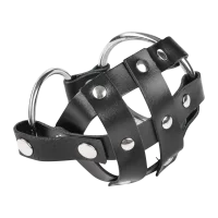 Rimba Leder-Hodenkäfig mit Spikes Schwarz S-M