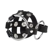 Rimba Leder-Hodenkäfig mit Spikes Schwarz S-M