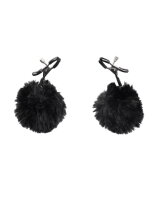 Rimba Nippelklemmen mit Pompons Schwarz