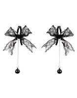 Rimba Nippelklemmen mit Spitze Schwarz