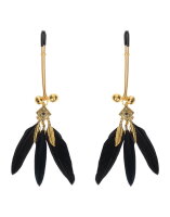 Rimba Nipple Clamps with Feathers Gold Black