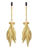 Rimba Nipple Clamps with Feathers Gold