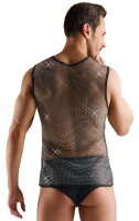 NEK Form-Fitting Mesh Shirt with Glitter Stones Black 2XL