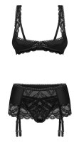 Obsessive Lecille 3-Piece Open Set Black S-M
