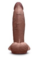 B-Vibe Slipskin Realistic Silicone Dildo 8 Inch Girthy Brown