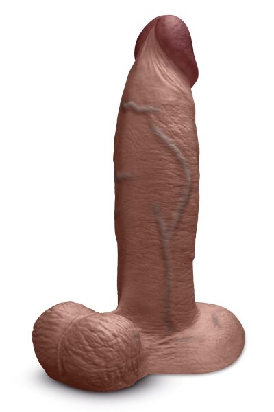 B-Vibe Slipskin Realistic Silicone Dildo 9 Inch Girthy Brown