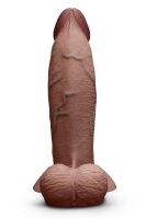 B-Vibe Slipskin Realistic Silicone Dildo 9 Inch Girthy Brown