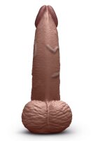 B-Vibe Slipskin Realistic Silicone Dildo 6.5 Inch Curved Brown