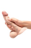 B-Vibe Slipskin Realistic Silicone Dildo 6.5 Inch Curved Cream