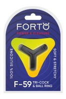 Forto F-59 Tri Cock And Ball Ring Black