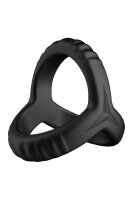 Forto F-59 Tri Cock And Ball Ring Black