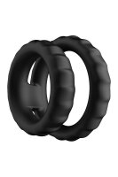 Forto Tiered Cock And Ball Ring Black