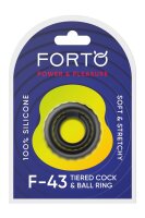 Forto Tiered Cock And Ball Ring Black