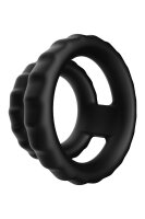 Forto Tiered Cock And Ball Ring Black