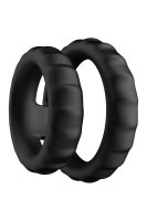 Forto Tiered Cock And Ball Ring Black
