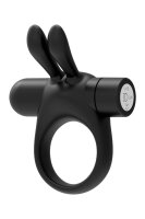 Forto Bunny Vibrating Penis Ring Black
