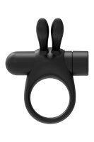 Forto Bunny Vibrating Penis Ring Black