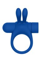 Forto Bunny Vibrating Penis Ring Blue