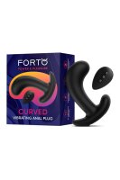 Forto Vibrating Anal Plug with Remote Control Black